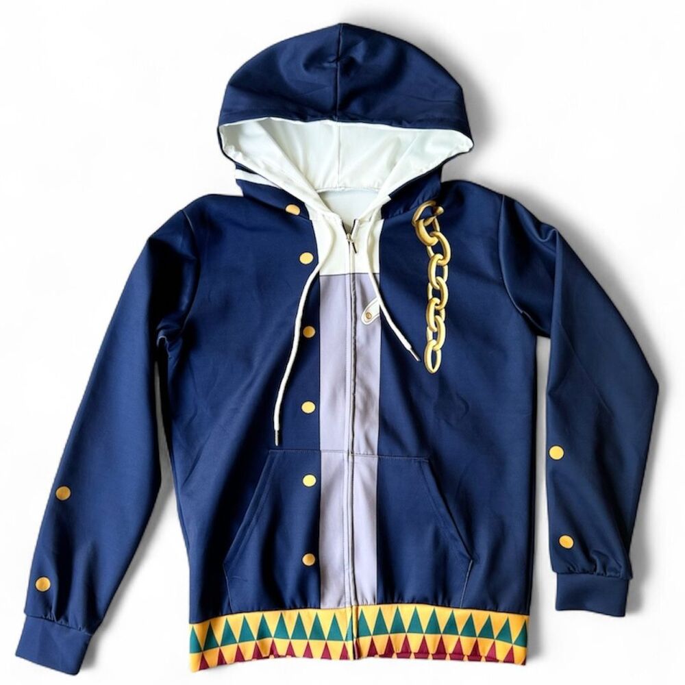 Anime Cartoon Cosplay JoJo's Bizarre Hooded 3D Printed Zipper Jacket Medium M
